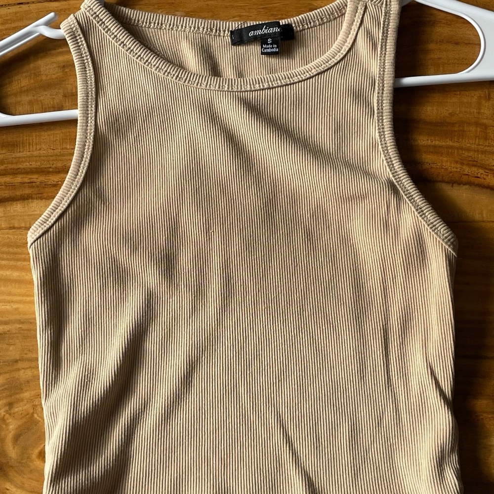 Women's Cream Ribbed crop top